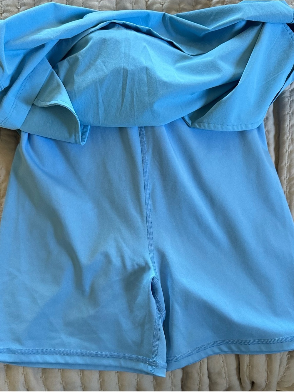 Women’s FLX Blue Drawstring Waist Romper - Picture 4 of 6